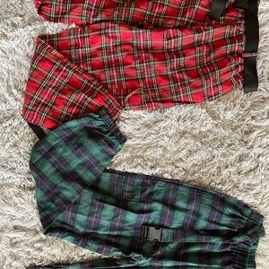 2 Pairs of Plaid Jogger Pants BRAND NEW